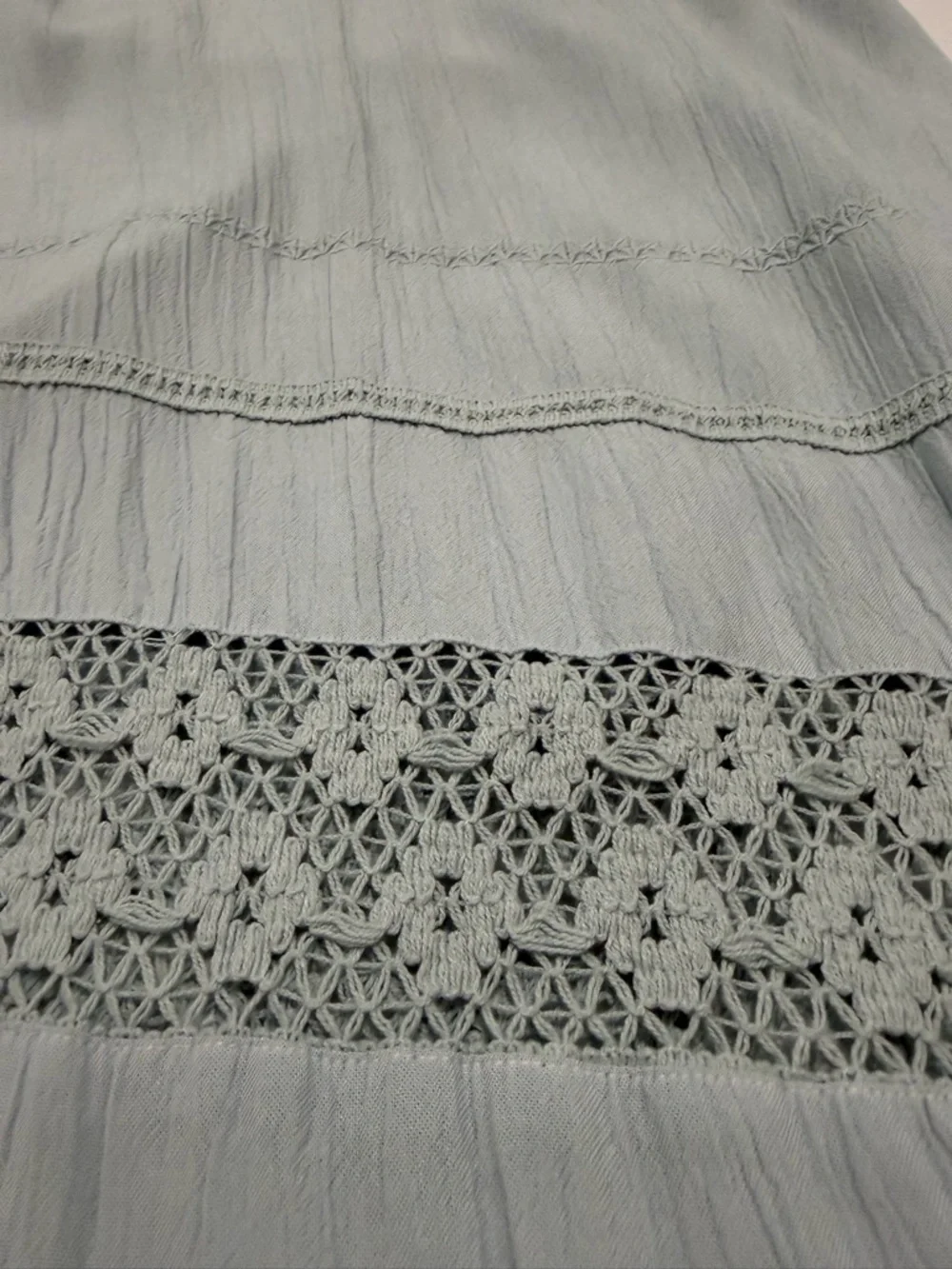Wanderly Light Blue Boho Maxi Dress Sleeveless Lace Size S - Picture 8 of 9